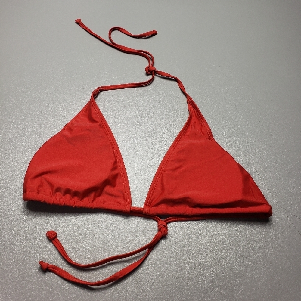 Ymi red halter bikini top women's size large
